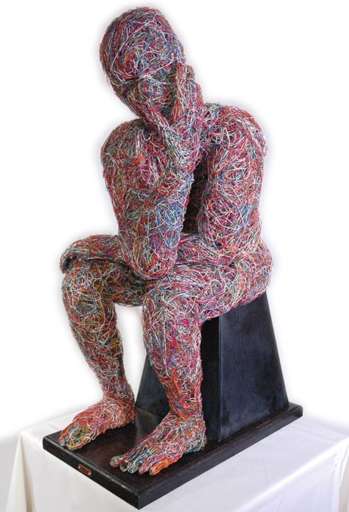 1.4 The Thinker. Contemporary Life-Sized Sculpture.  By Artist Craig Clarke. 